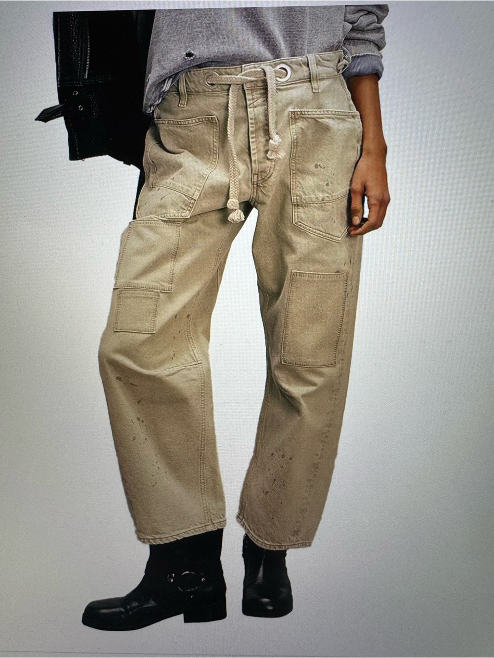 Free People Moxie Low-Slung Pull-On Barrel Pant- Women’s